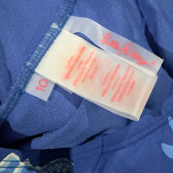 Lilly Pulitzer Renata Halter One-Piece Swimsuit Alba Blue Size 10 - Picture 7 of 7